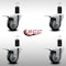 Service Caster 3.5'' SS Thermoplastic Rubber Swivel 1-5/8'' Expanding Stem Caster Set Total Lock Brake, 4PK SCC-SSEXTTL20S3514-TPRB-158-4 - alternate 4
